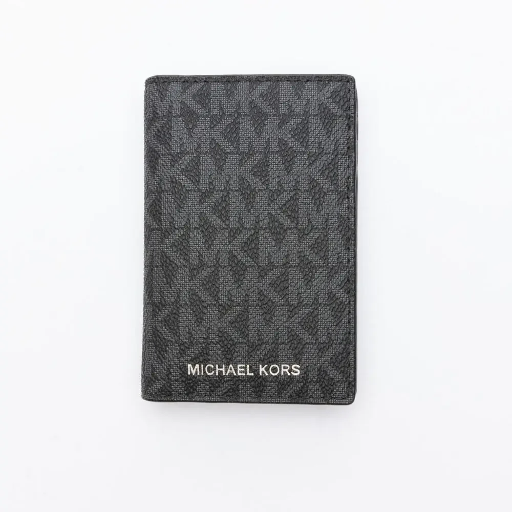 Michael Kors Men's Signature Folding Card Case Black (pre-owned)